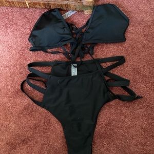 High waisted bathing suit